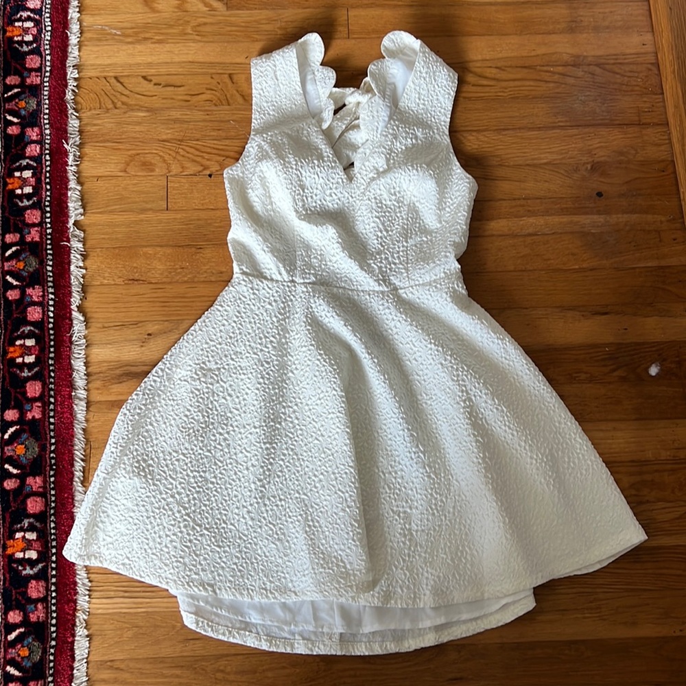 Lulu’s ivory bridal cocktail dress